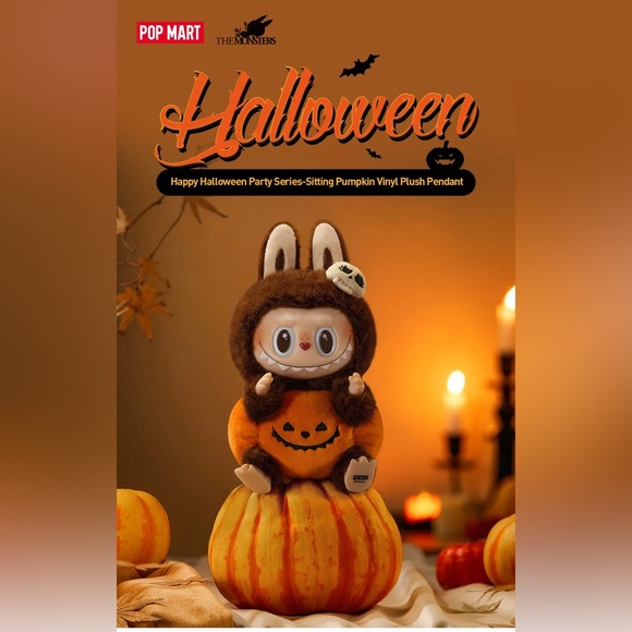 New POP MART Happy Halloween Party Series-Sitting Pumpkin Vinyl Plush Pendant - Picture 3 of 11